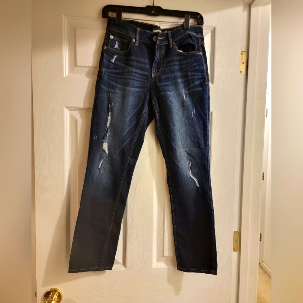 Express Mid Rise Super Skinny Jeans